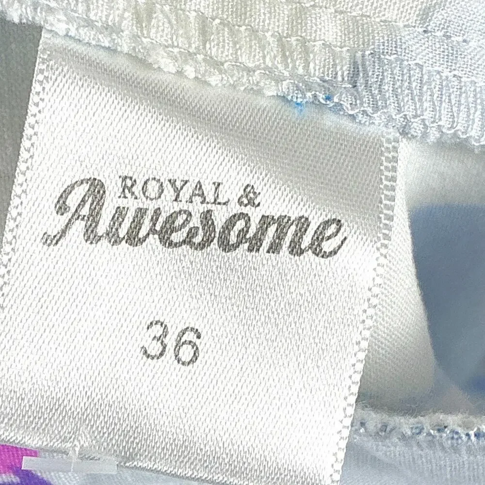 Royal and Awesome Shorts Mens 36 White Blue Argyle Preppy Golf Summer Outdoors